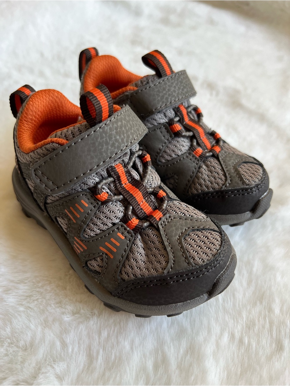 Merrell Gray & Orange Athletic Sneakers - Secure Velcro Fit 5T